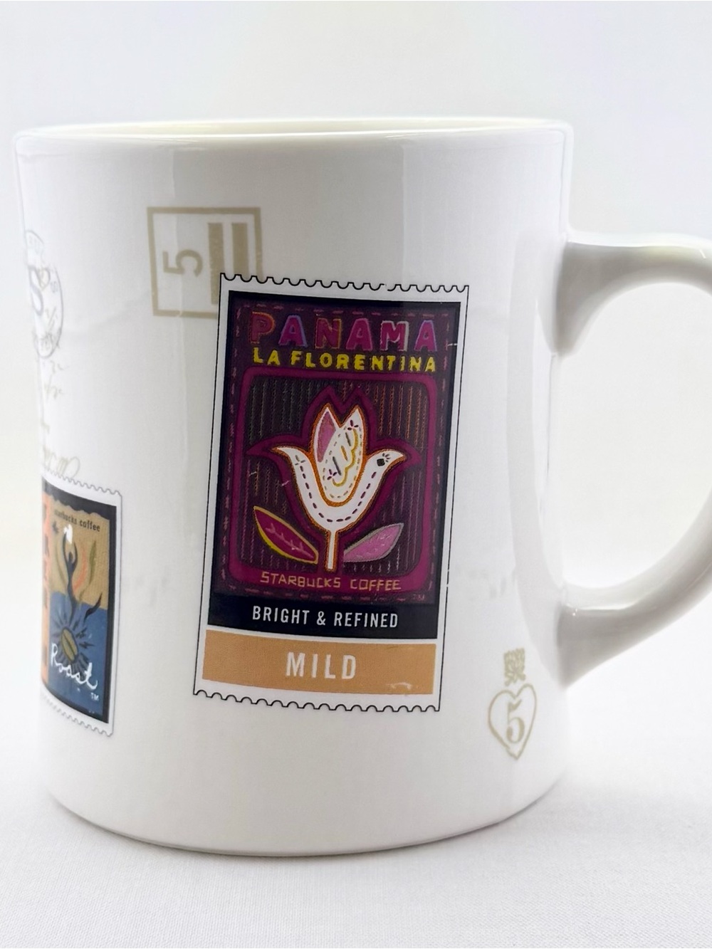 Starbucks Barista 2002 Diner Style Coffee Tea Mug Air Mail Postage Stamps